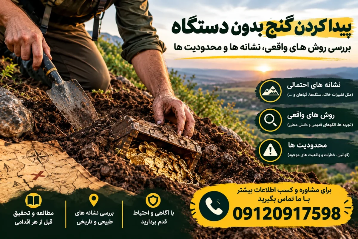 پیدا کردن گنج بدون دستگاه؛ بررسی روش های واقعی، نشانه ها و محدودیت ها