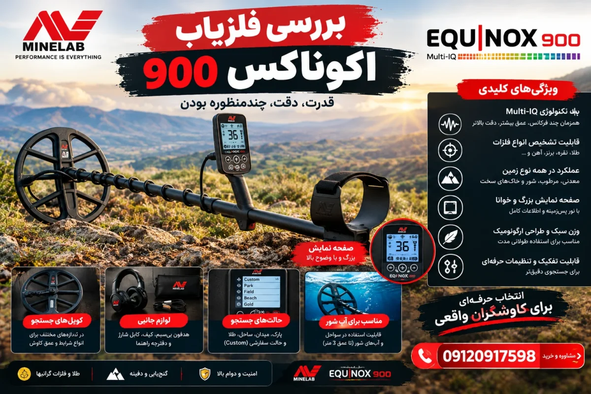 بررسی فلزیاب اکوناکس 900؛ مشخصات، امکانات، عمق و ارزش خرید