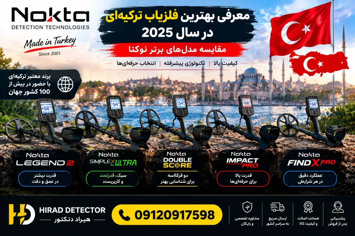 معرفی بهترین فلزیاب ترکیه ای در سال 2025 | مقایسه مدل های برتر