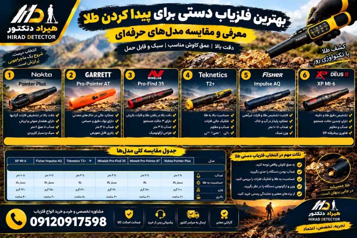 بهترین فلزیاب دستی برای پیدا کردن طلا