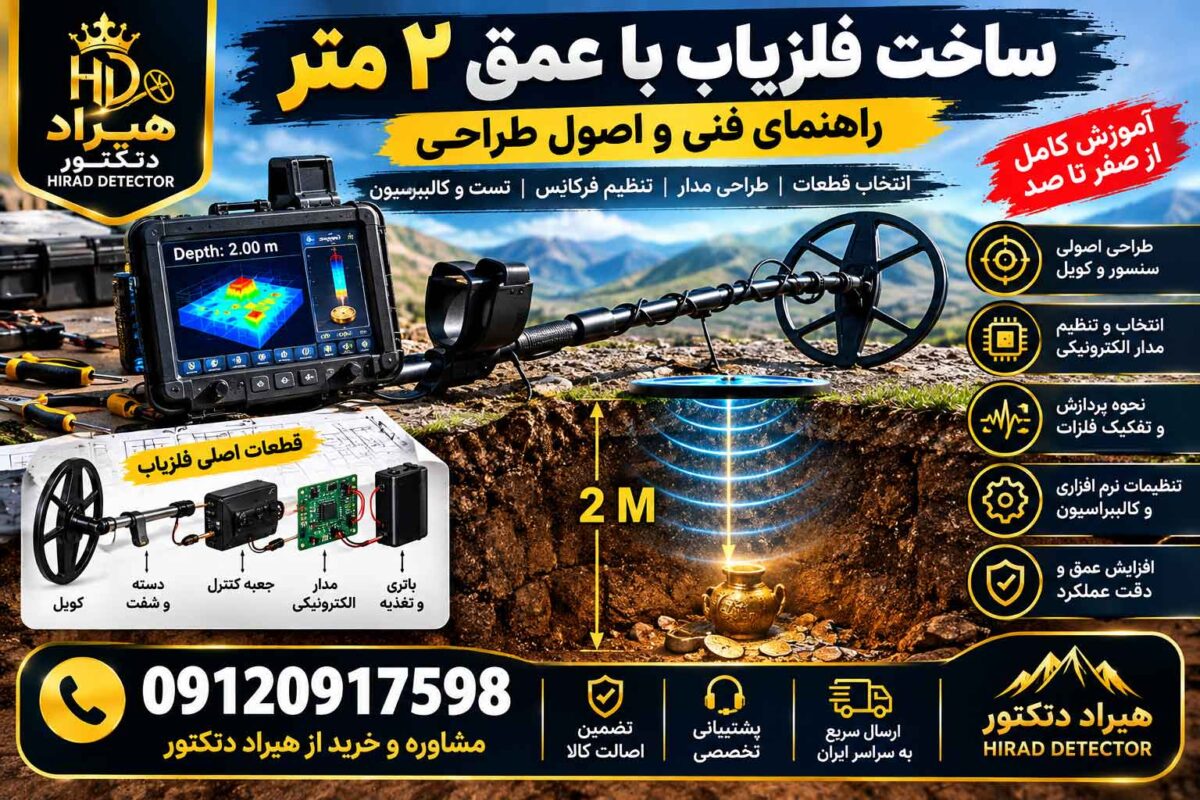 ساخت فلزیاب با عمق ۲ متر؛ راهنمای فنی و اصول طراحی